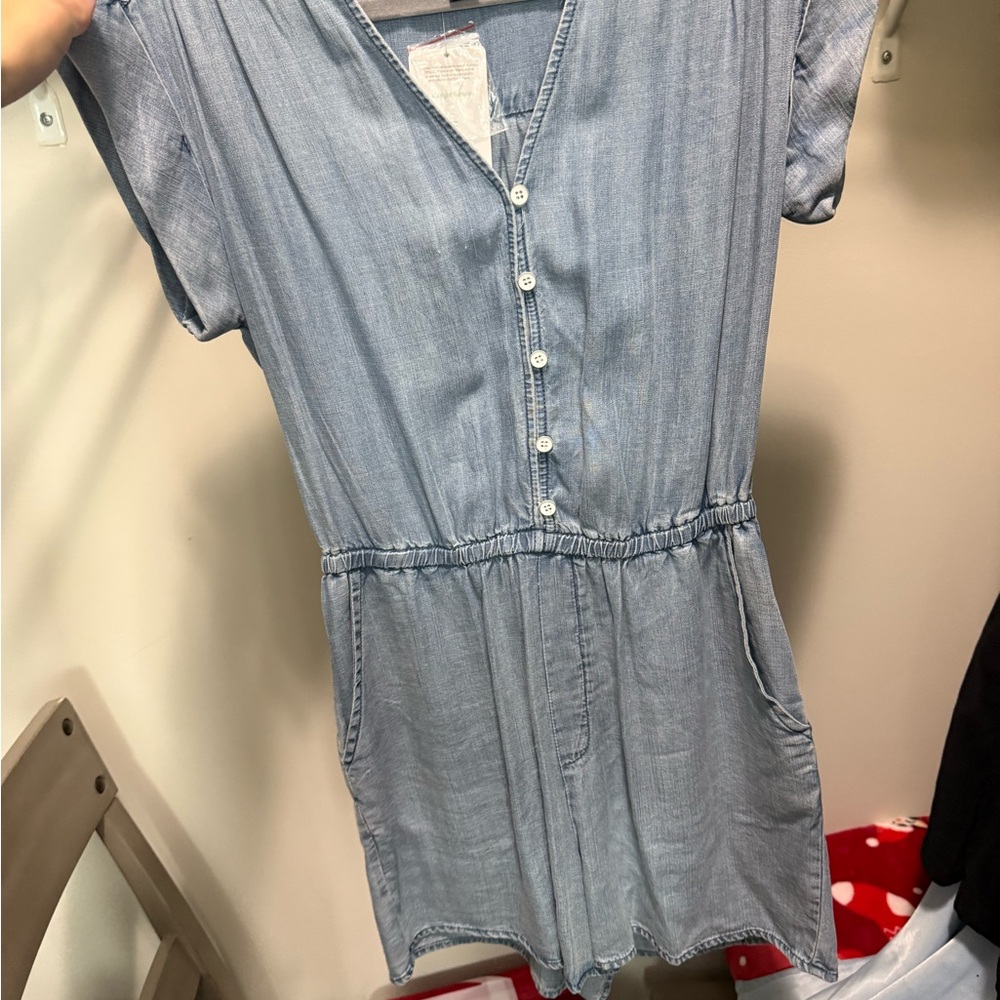 Aqua Light Blue Denim Top